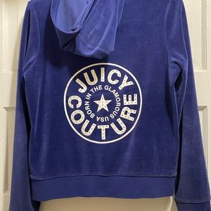 Juicy Contour navy blue zip up hoodie MEDIUM